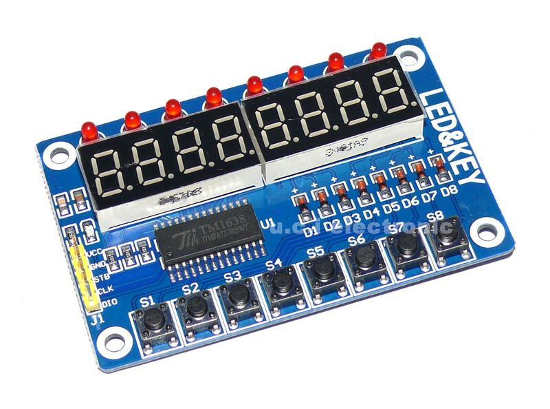 【UCI電子】(9-5) TM1638 按鍵數碼管LED顯示模組