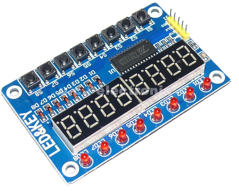 【UCI電子】(9-5) TM1638 按鍵數碼管LED顯示模組