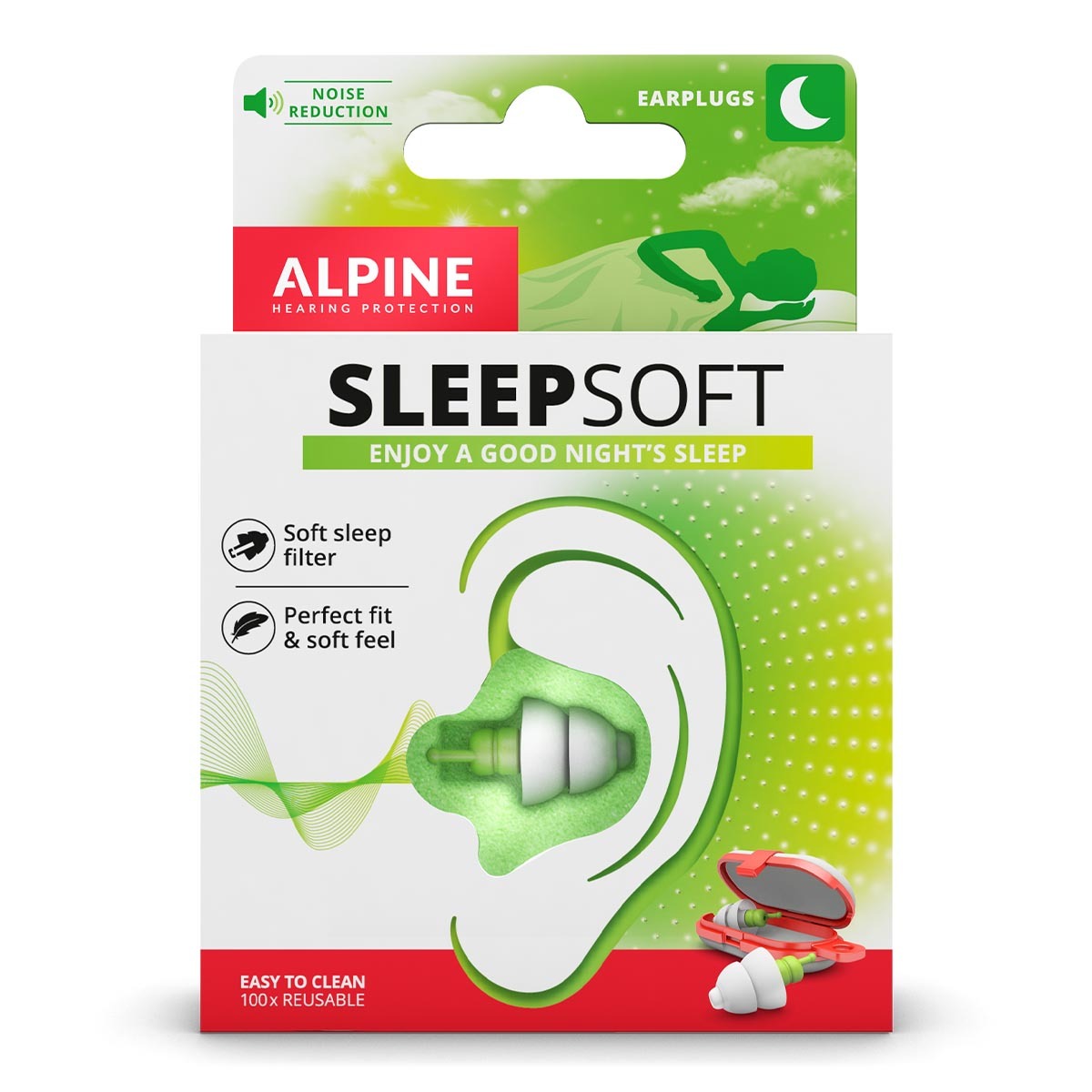 荷蘭 Alpine SleepSoft with minigrip 減音25dB 失眠 淺眠 睡眠用耳塞