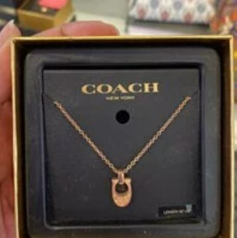 [S] COACH F54517 RGD PV SG NECKLACE,ROSE GOLD, 889295166772 (SCO45)