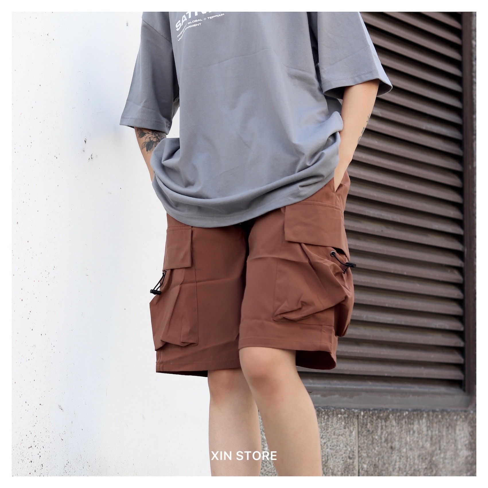 【現貨】Concept 機能 工裝 抽繩 尼龍 口袋 工裝短褲 工作褲 工裝褲 短褲 六色