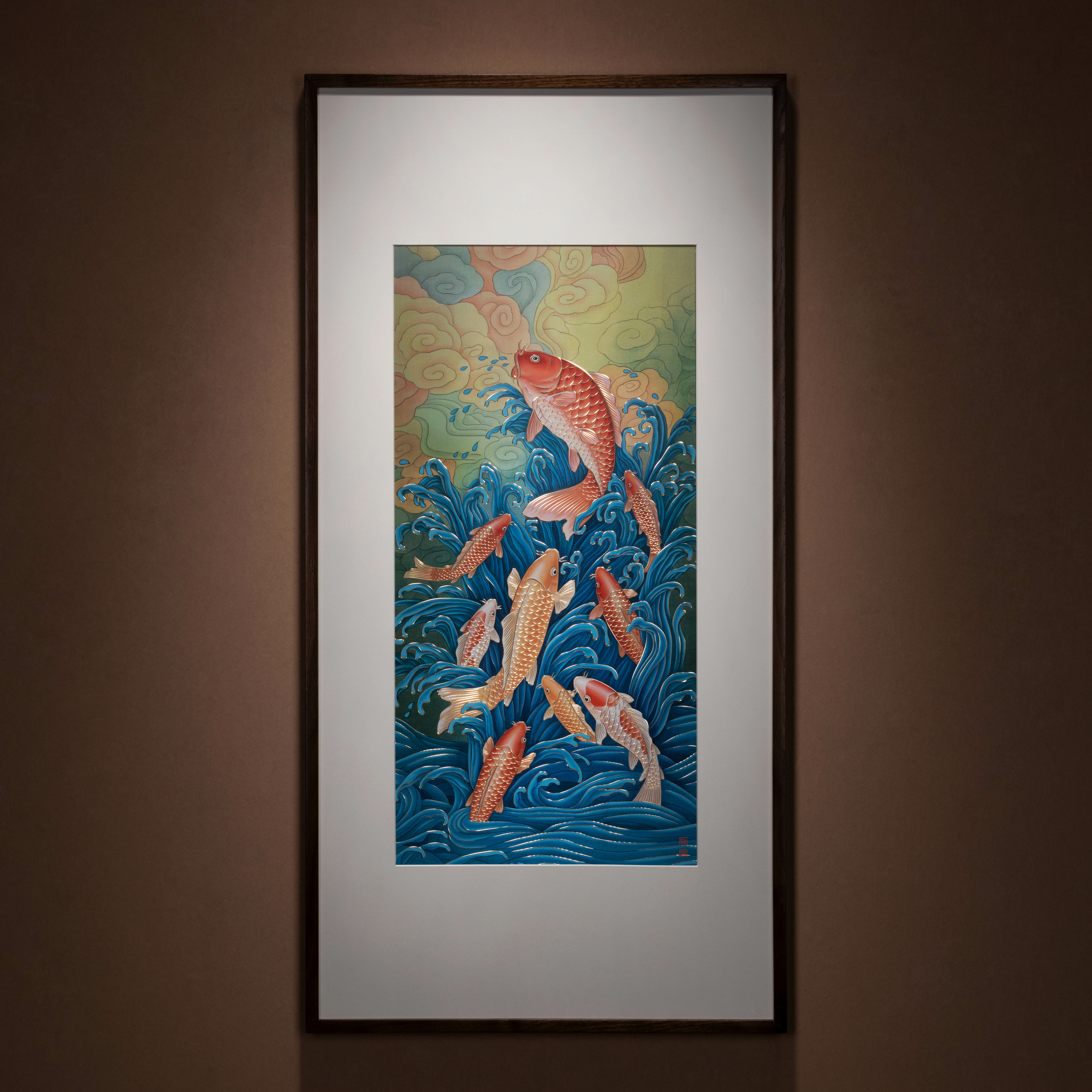 九魚聚財之二(銅雕畫)