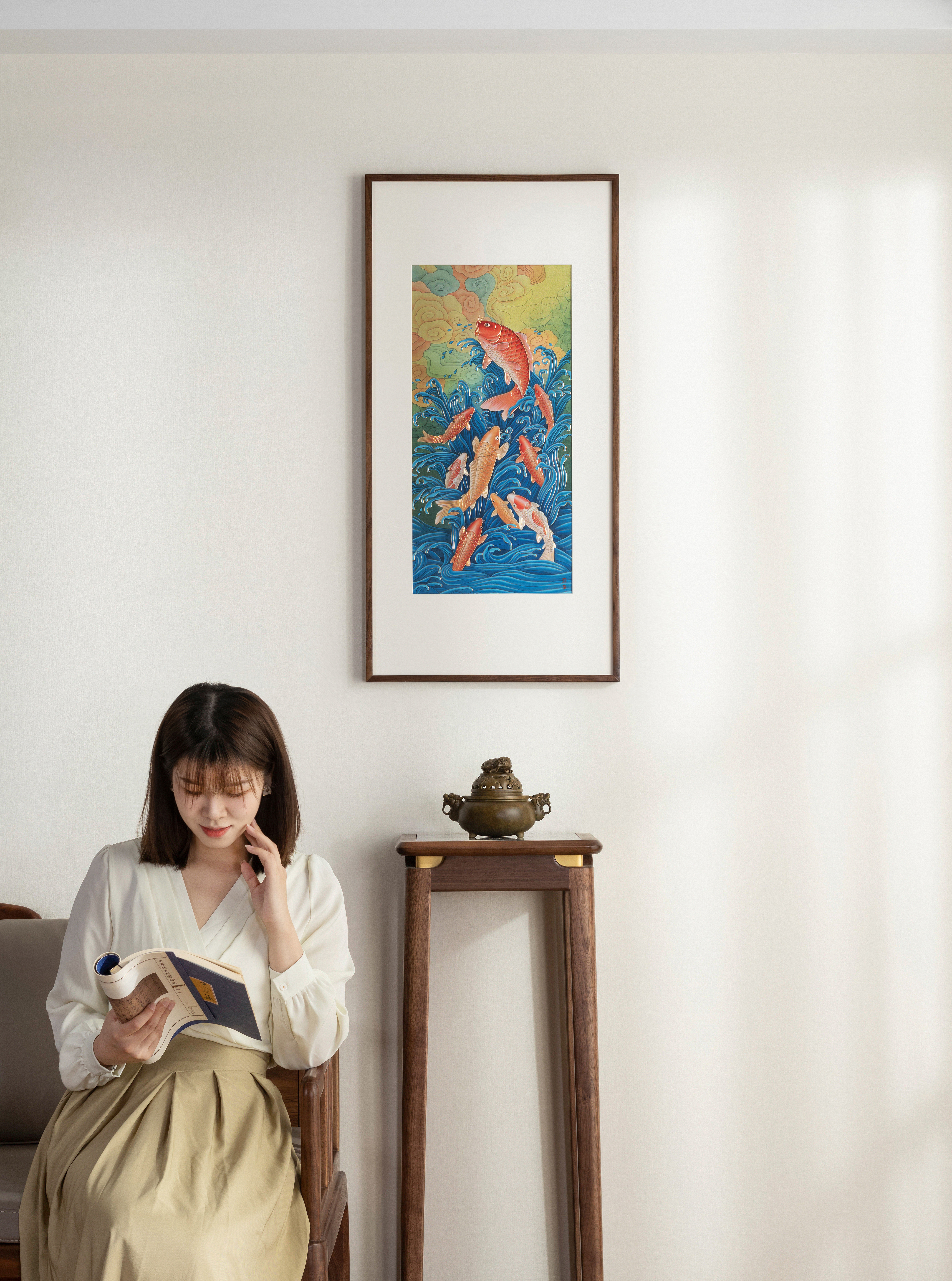 九魚聚財之二(銅雕畫)