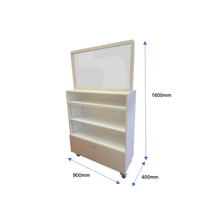 Mobile Whiteboard Partition With Cabinets