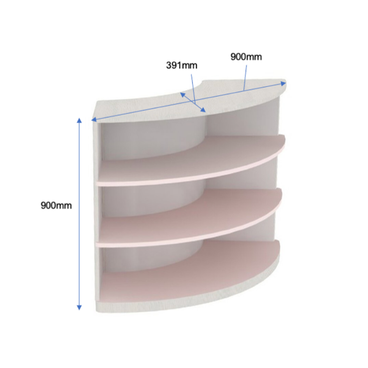 3 Tier Sweeping Shelf, Pastel