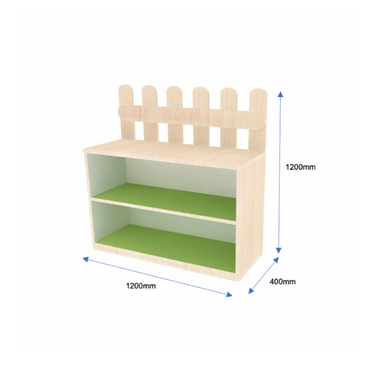 Low Shelf, 2 Tier with Fence Partition