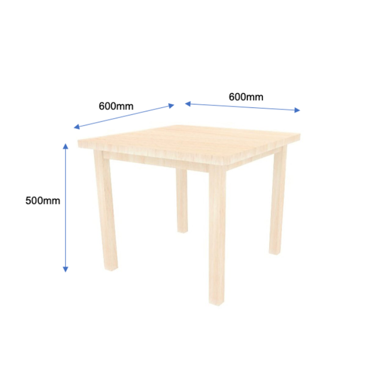 Square Table with Wooden Legs, Classic