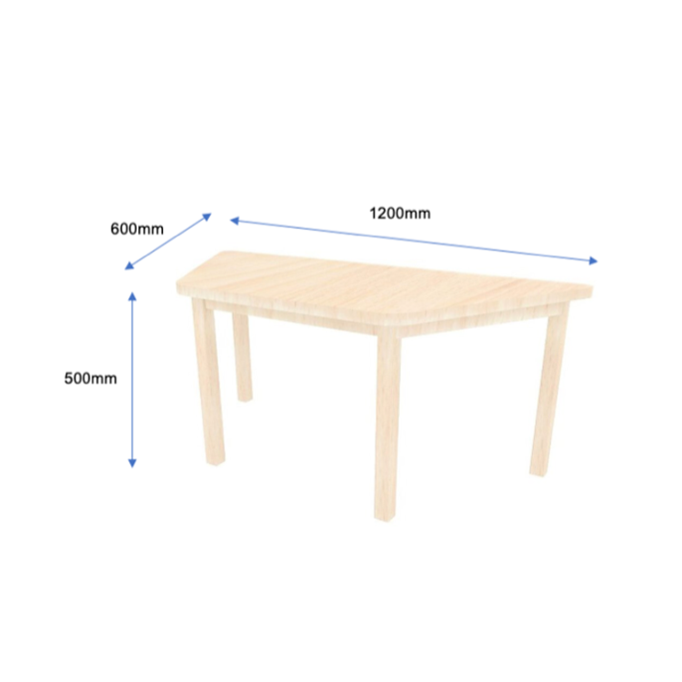 Trapezium Table with Wooden Legs, Classic