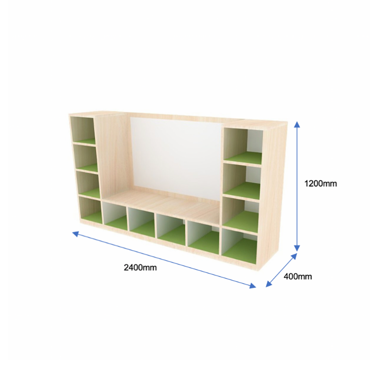 Whiteboard Partition with Cubbies