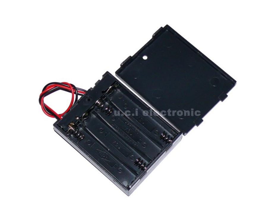 【UCI電子】 (二U-2) 4節4號電池盒 帶蓋子帶開關帶線