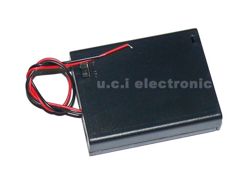 【UCI電子】 (二U-2) 4節4號電池盒 帶蓋子帶開關帶線