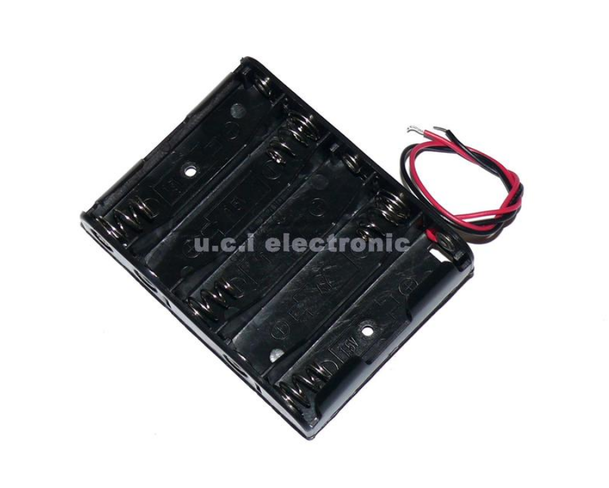 【UCI電子】 (二U-1)  5節3號 電池盒 電池座 帶紅黑導線 無蓋無開關