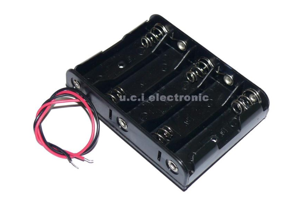 【UCI電子】 (二U-1)  5節3號 電池盒 電池座 帶紅黑導線 無蓋無開關