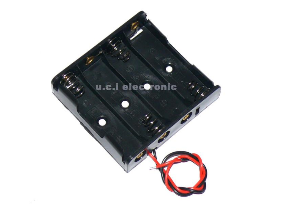【UCI電子】(二U-2) 4節4號 電池盒 電池座 帶紅黑導線 無蓋無開關
