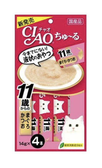 CIAO- [SC-74]11歲老貓  吞拿魚+鰹魚醬[14GX4] EXP:2024/09