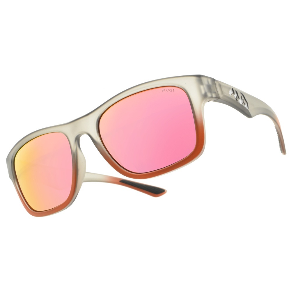 【720】B372-36-HC 運動太陽眼鏡 (透明灰頁岩/消光蜜桃桔鏡腳/HC紅橘鍍膜) 台灣製