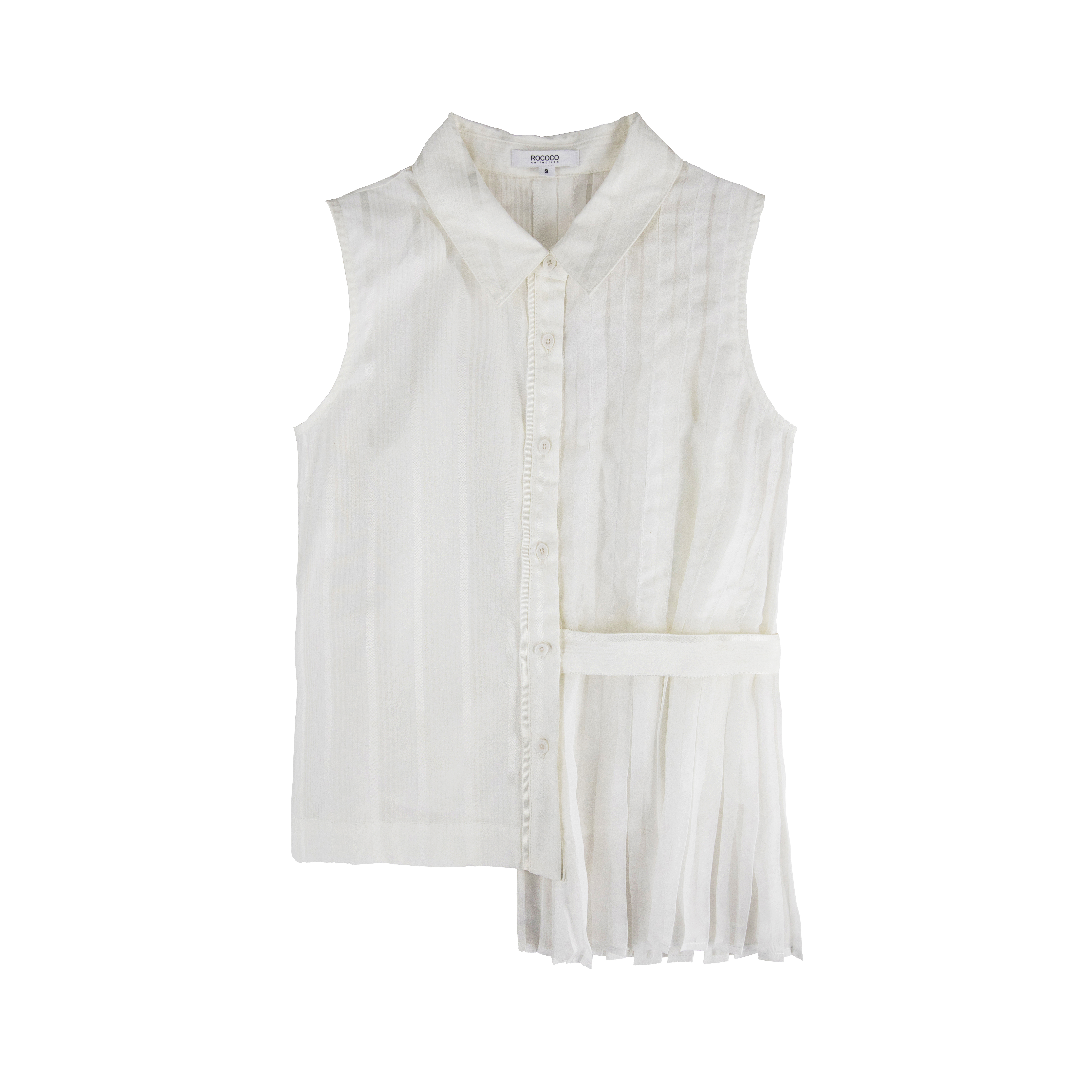 Pleated details vest shirt - T212C