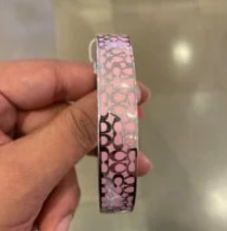 [S] COACH C7771 SIGNATURE BANGLE,PINK/SILVER, 889295445303 (SCO56)