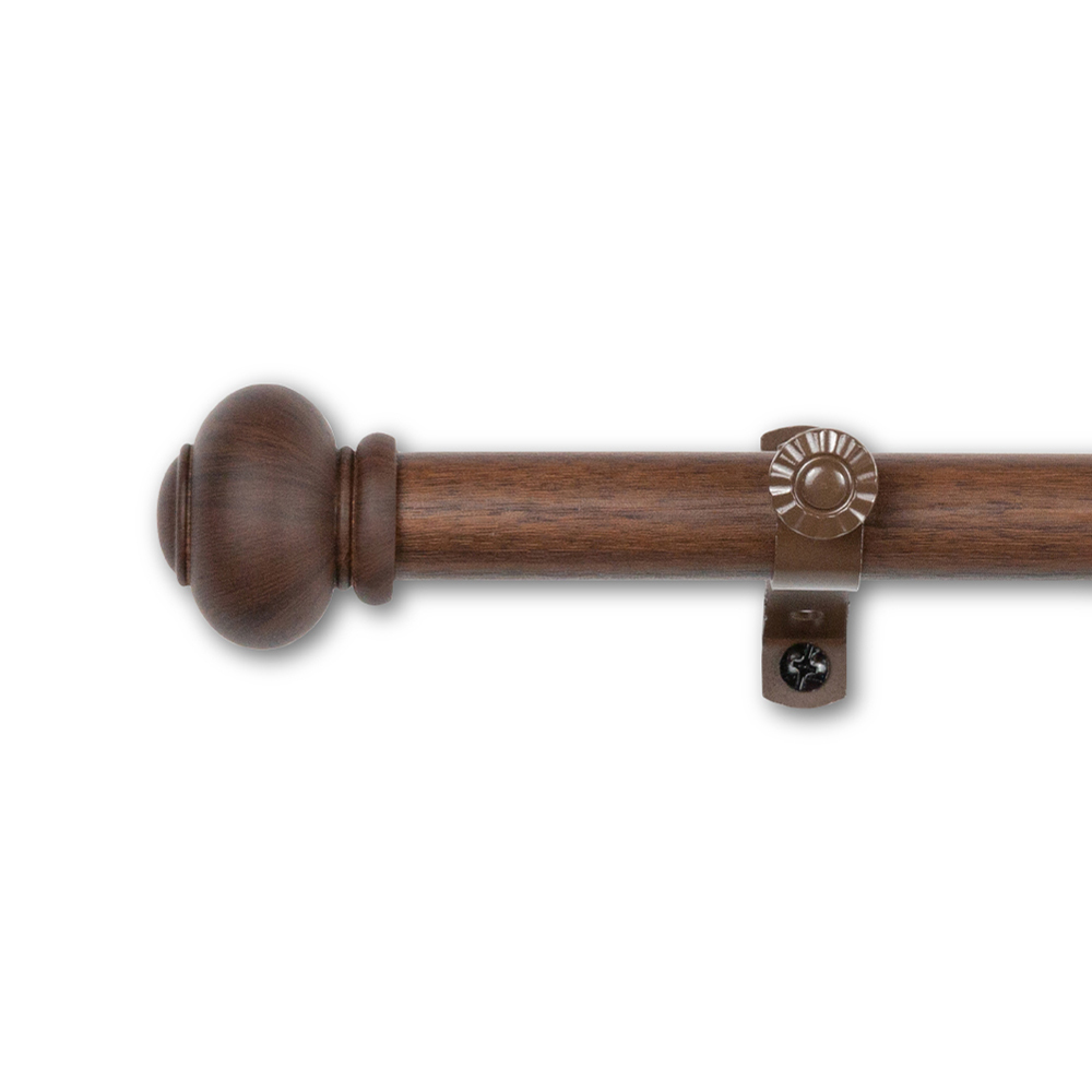 20.7mm│圓潤實木│仿木紋│伸縮窗簾桿架│三色2尺寸