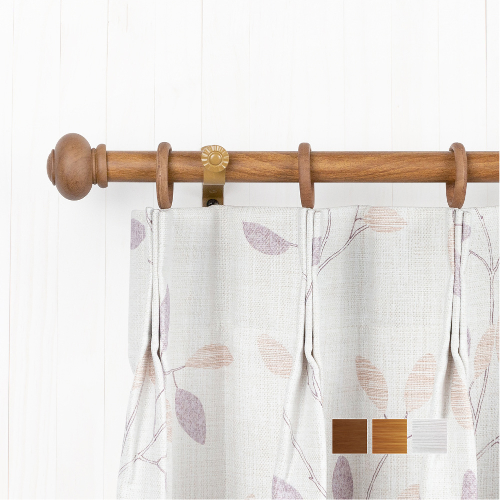 20.7mm│圓潤實木│仿木紋│伸縮窗簾桿架│三色2尺寸