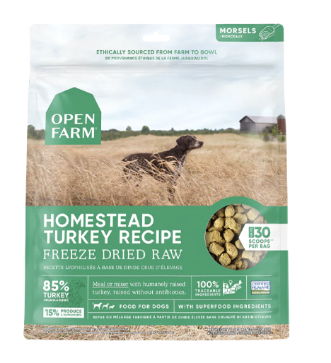 OPEN FARM  冷凍脫水生肉狗糧  農莊火雞 13.5OZ