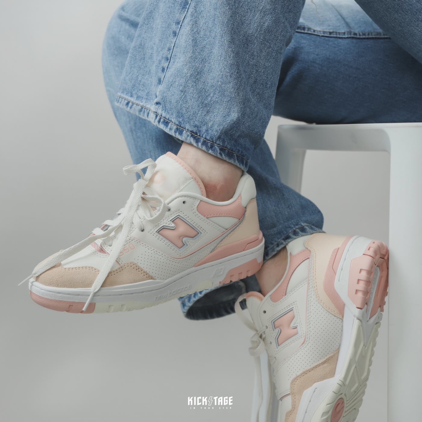 女鞋NEW BALANCE 550 White Pink 白粉麂皮拼接復古休閒鞋【BBW550WP】NB