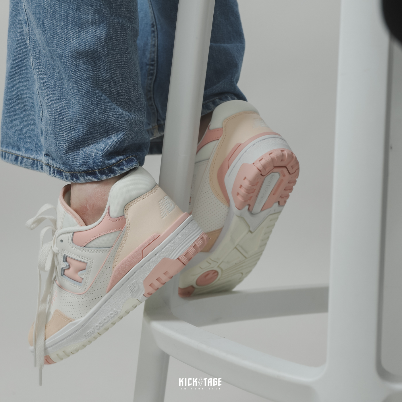 女鞋NEW BALANCE 550 White Pink 白粉麂皮拼接復古休閒鞋