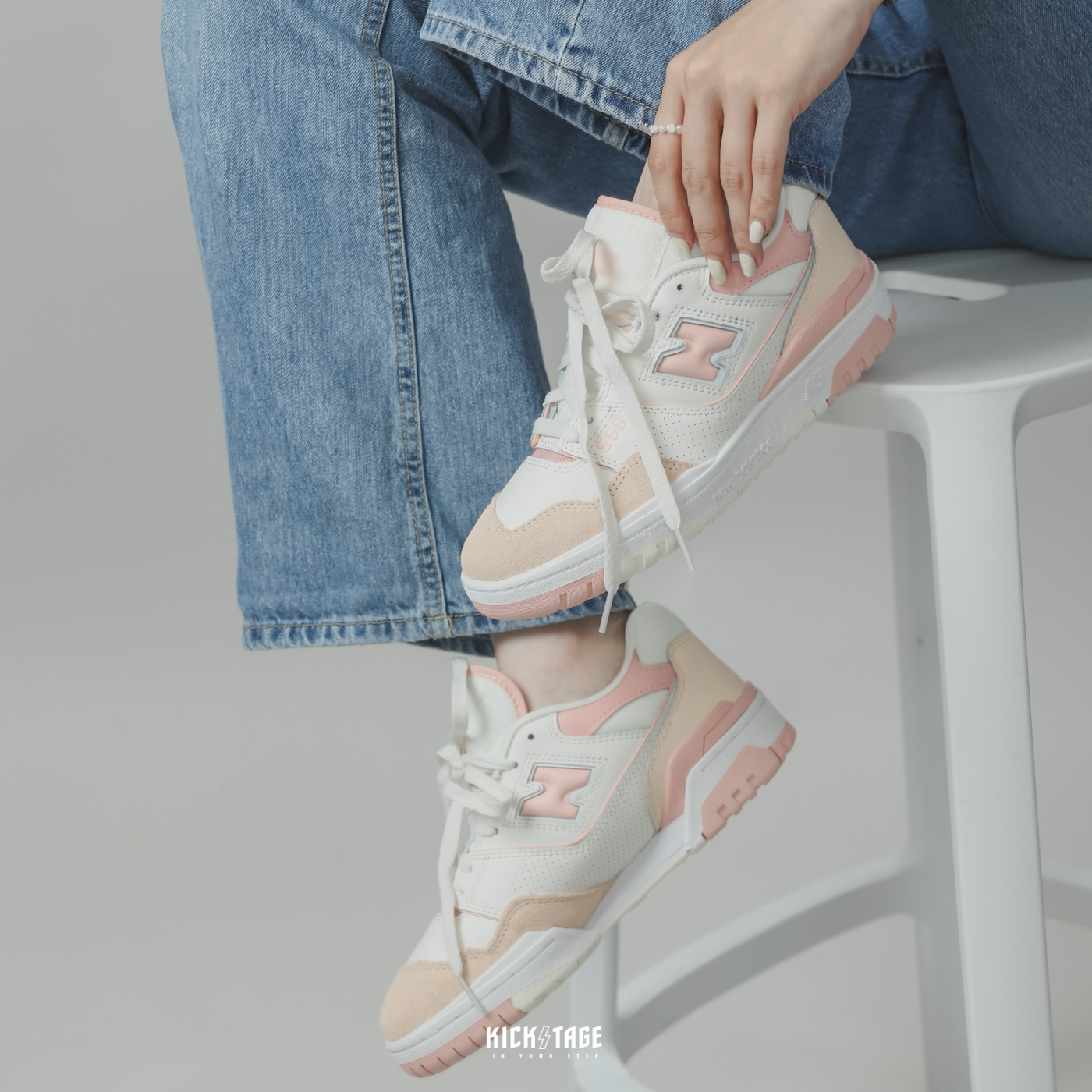 **特價商品售出無退換**女鞋 NEW BALANCE 550 White Pink 白粉 麂皮拼接 復古休閒鞋【BBW550WP】25SALE