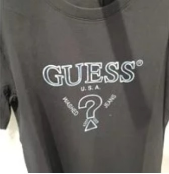 [S] GUESS RIMLESS TRIANGLE SHORT SLEEVE T-SHIRT,BLACK, NM2K9345-BLK (SGU50)