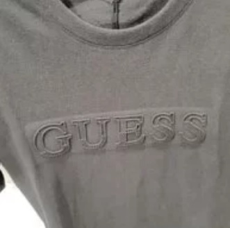 [S] GUESS UNI MODIFIED GUESS EMBOSSED SHORT SLEEVE T-SHIRT,BLACK, NM2K0350-BLK (SGU51)