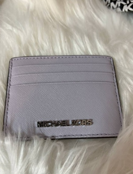 [S] MICHAEL KORS JET SET TRAVEL LG CARD HOLDER,LAVENDER MIST, 196163073132 (SMK89)