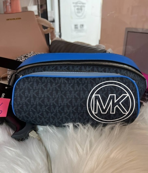 [S] MICHAEL KORS COOPER UTILITY BELT BAG,BLUE MULTI, 196163116631 (SMK95)