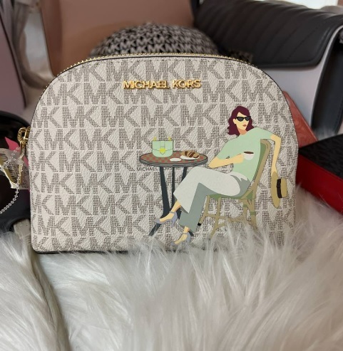 [S] MICHAEL KORS JET SET GIRLS JST LG TRAVEL POUCH,VANILLA MULTI, 196163092881 (SMK96)