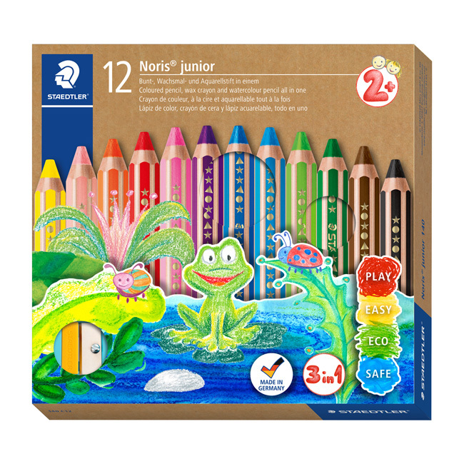 【STAEDTLER 施德樓】 BUDDY3合1彩色蠟鉛筆12色組 MS140 C12