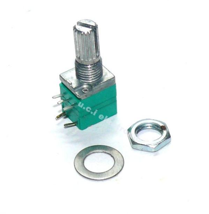 【UCI電子】(10-4) RV097NS 五腳 10K 單聯電位器 B10K 帶開關音響 功放電位器柄15mm