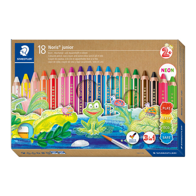 【STAEDTLER 施德樓】 BUDDY3合1彩色蠟鉛筆18色組 MS140 C18