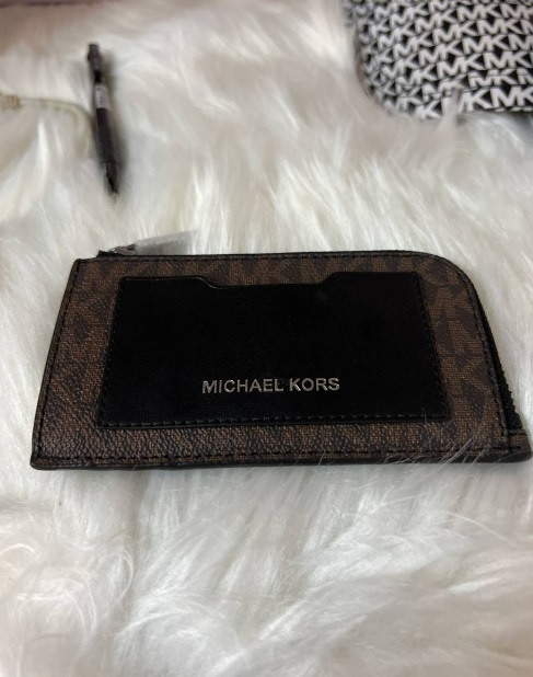 [S] MICHAEL KORS GIDTING L ZIP WALLET,BROWN/BLACK, 193600691317 (SMK100)