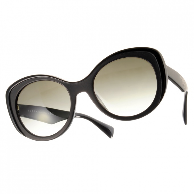 【PRADA】SPR12PA 1AB0A7 復古義式情懷 貓眼太陽眼鏡#PR 12PSA