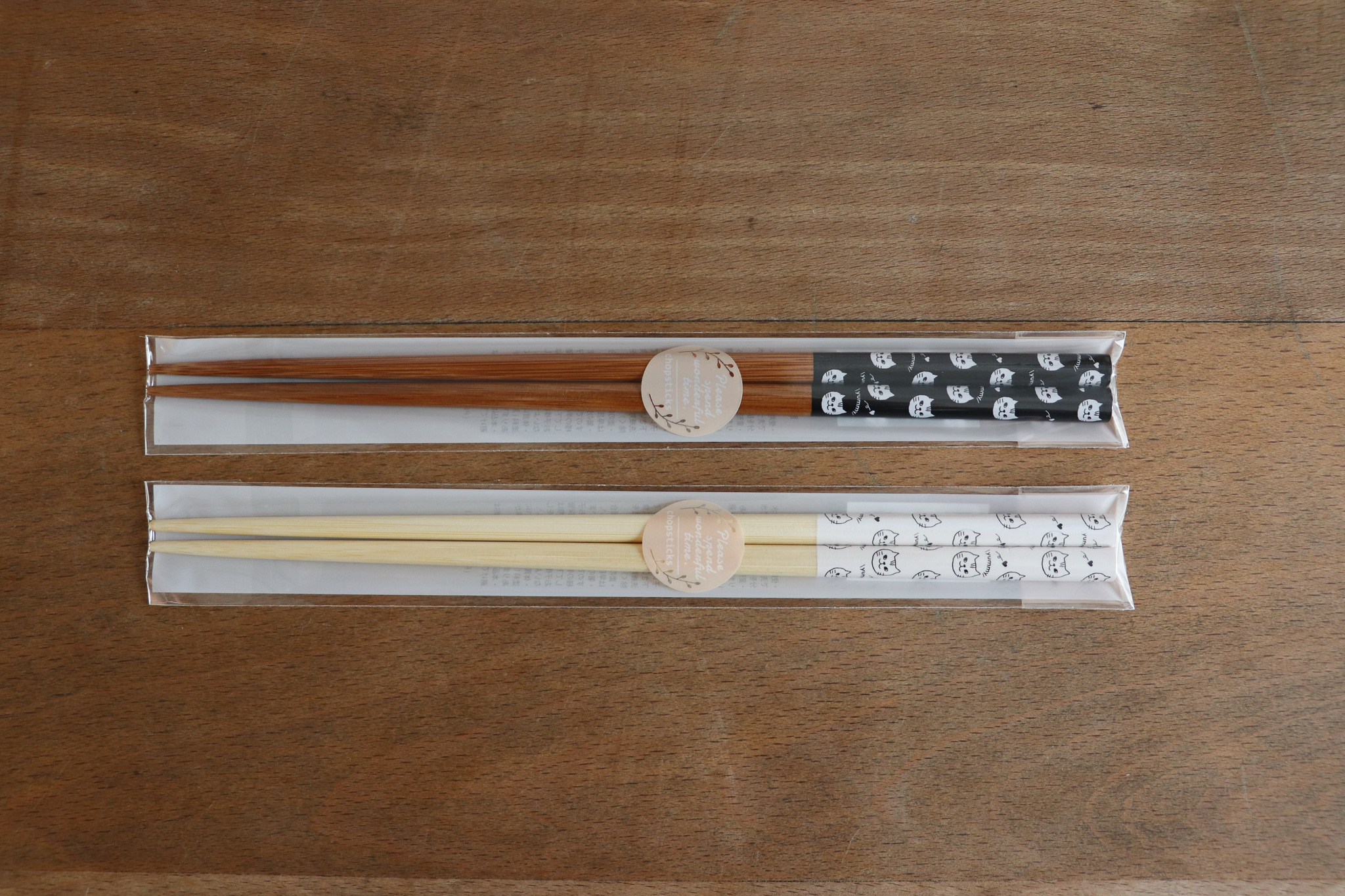 日本 貓咪印花 竹筷
