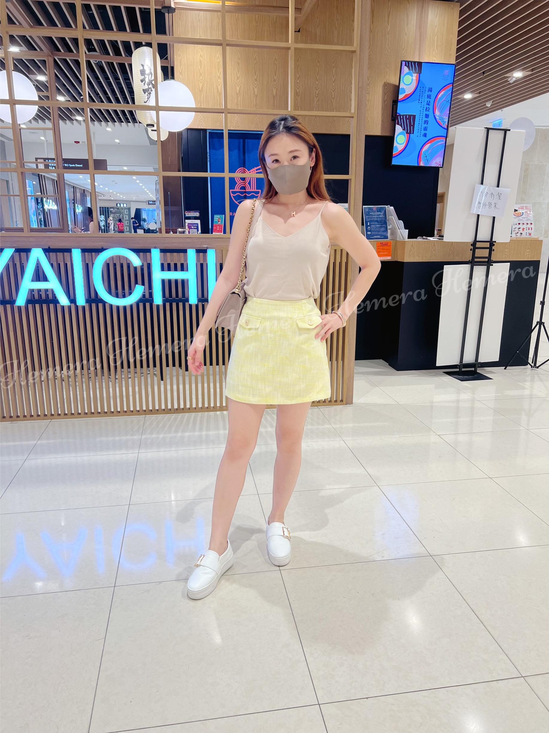 In stock:  Golden Tweed Skirt Pants SK22S0727P