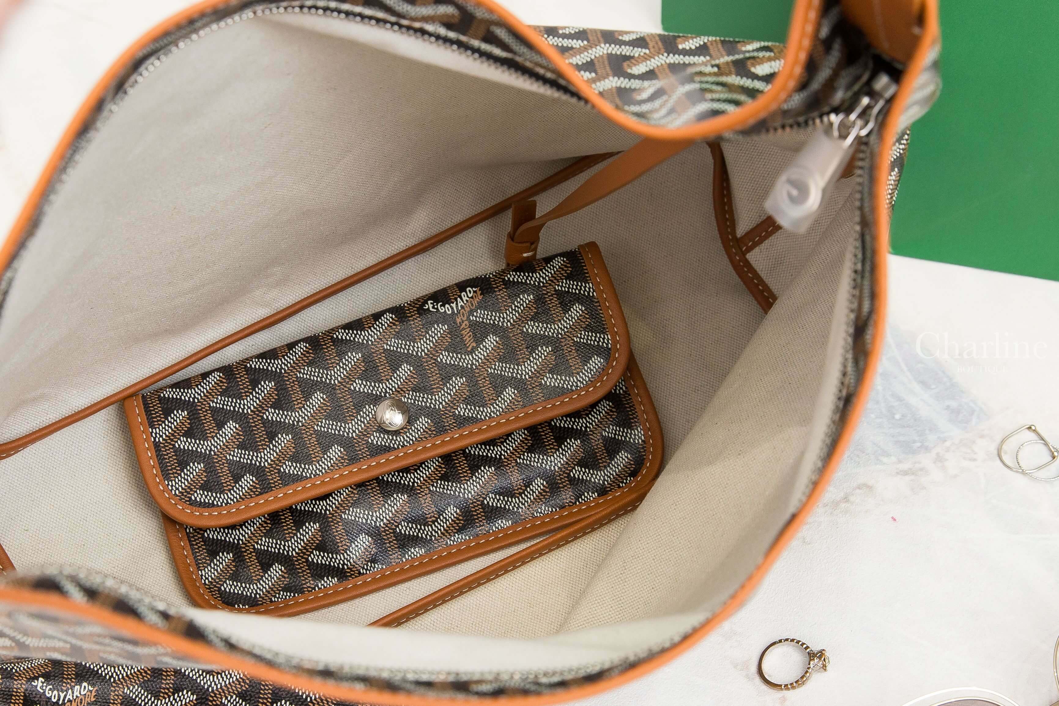 Goyard Bohème Hobo Bag 黑色拼咖啡色滾邊手提肩背包-Charline Boutique 精品代購