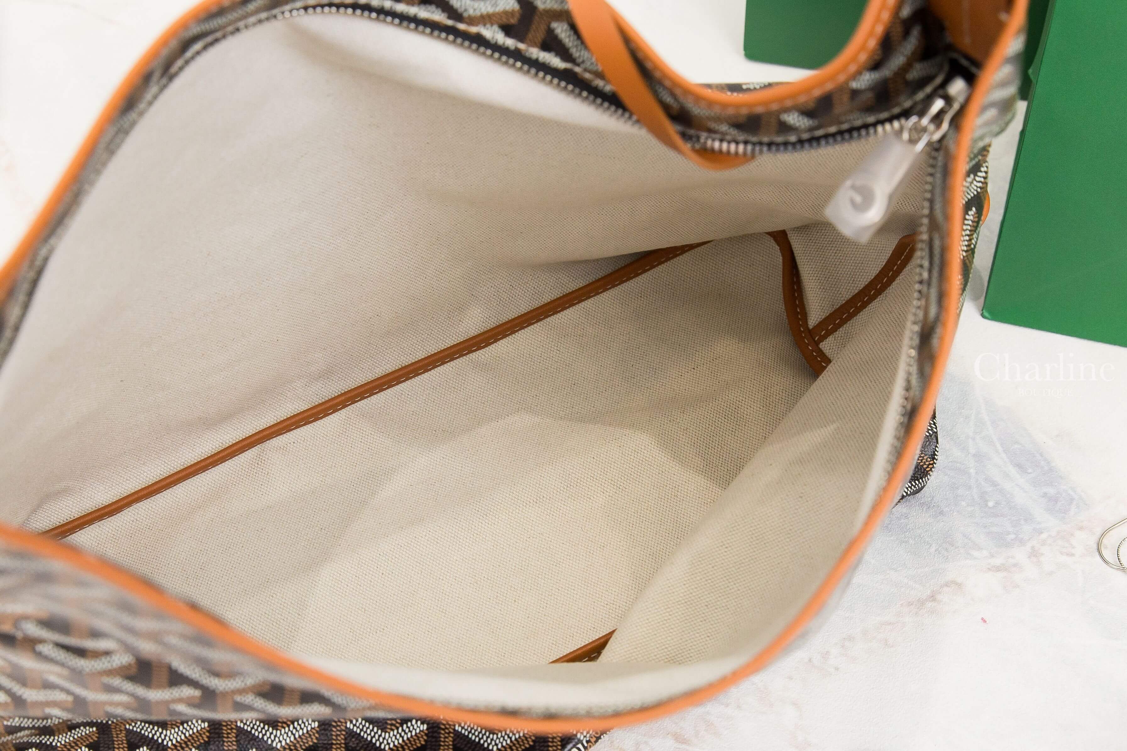 Goyard Bohème Hobo Bag 黑色拼咖啡色滾邊手提肩背包-Charline Boutique 精品代購