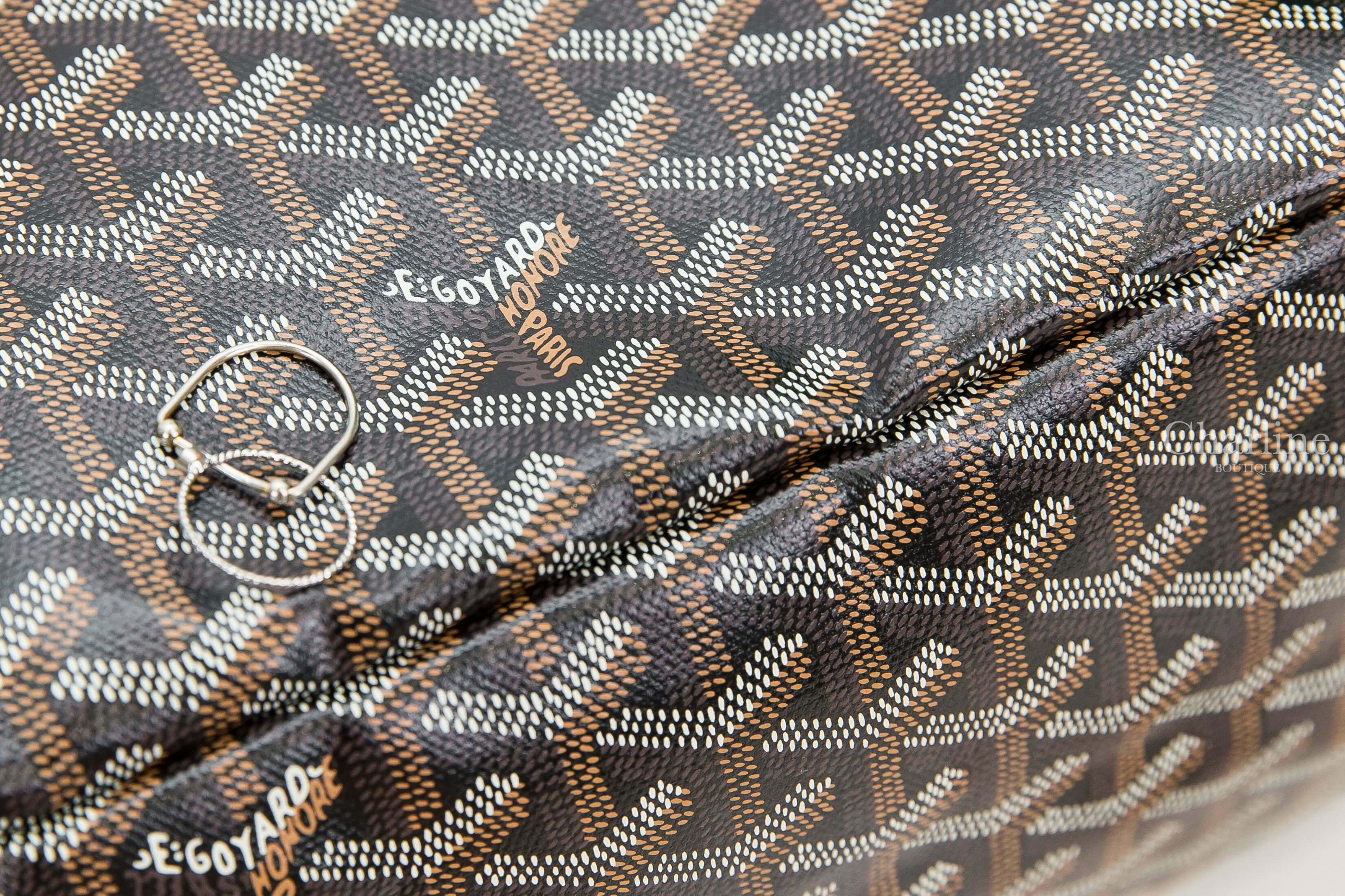 Goyard Bohème Hobo Bag 黑色帆布小牛皮同色提把手提肩背包