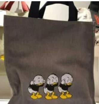 [S] LE.JUNEV THREE LITTLE DUCK TOTE SHOPPER BAG,BROWN, SLJV12 (SLJV12)