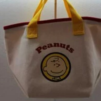 [S] LE.JUNEV PEANUTS SMALL TOTE BAG CHARLES,CREAM/RED/YELLOW, SLJV13 (SLJV13)