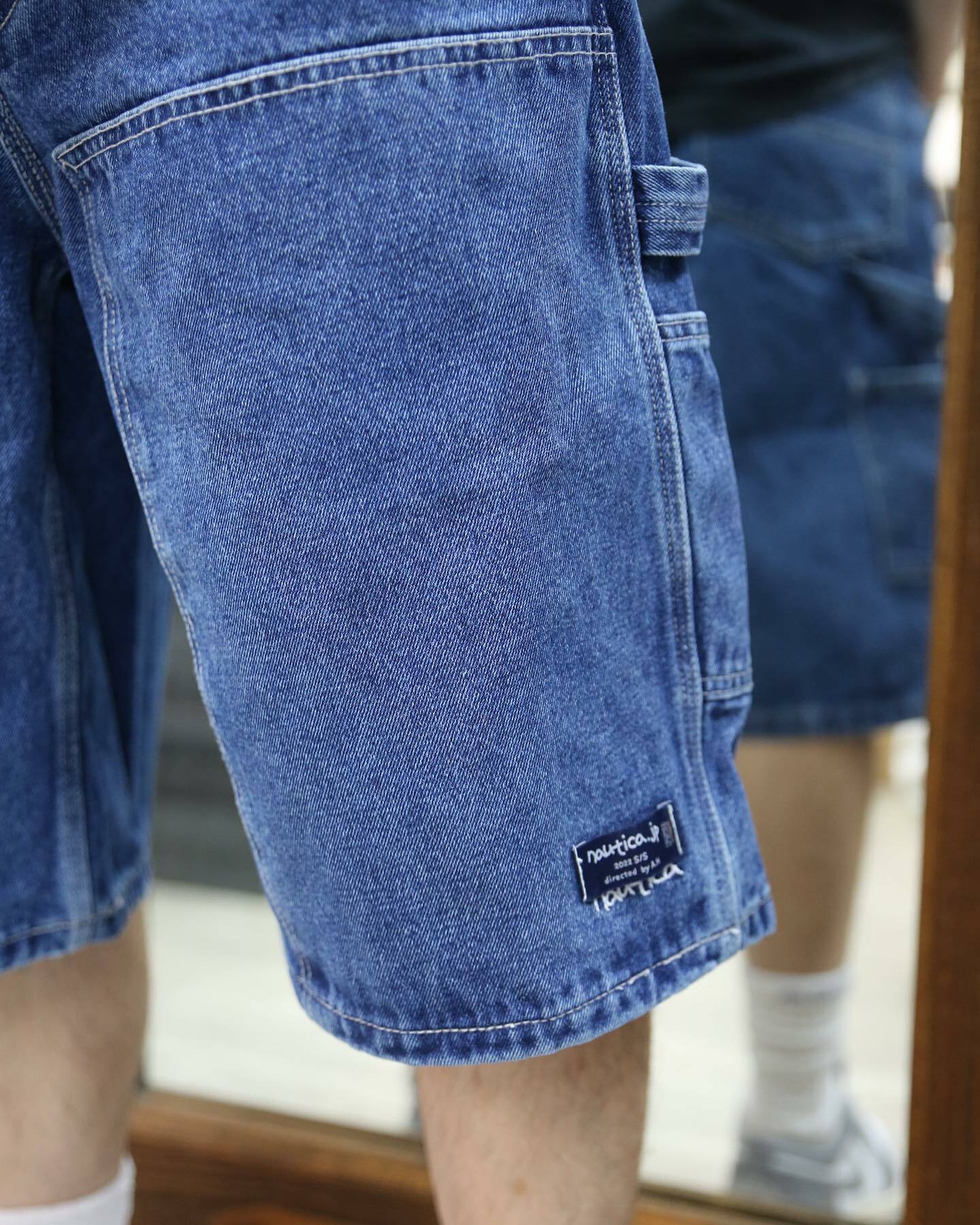 ラッピング対象外 Double Knee Denim Painter Shorts ネイビ M | www