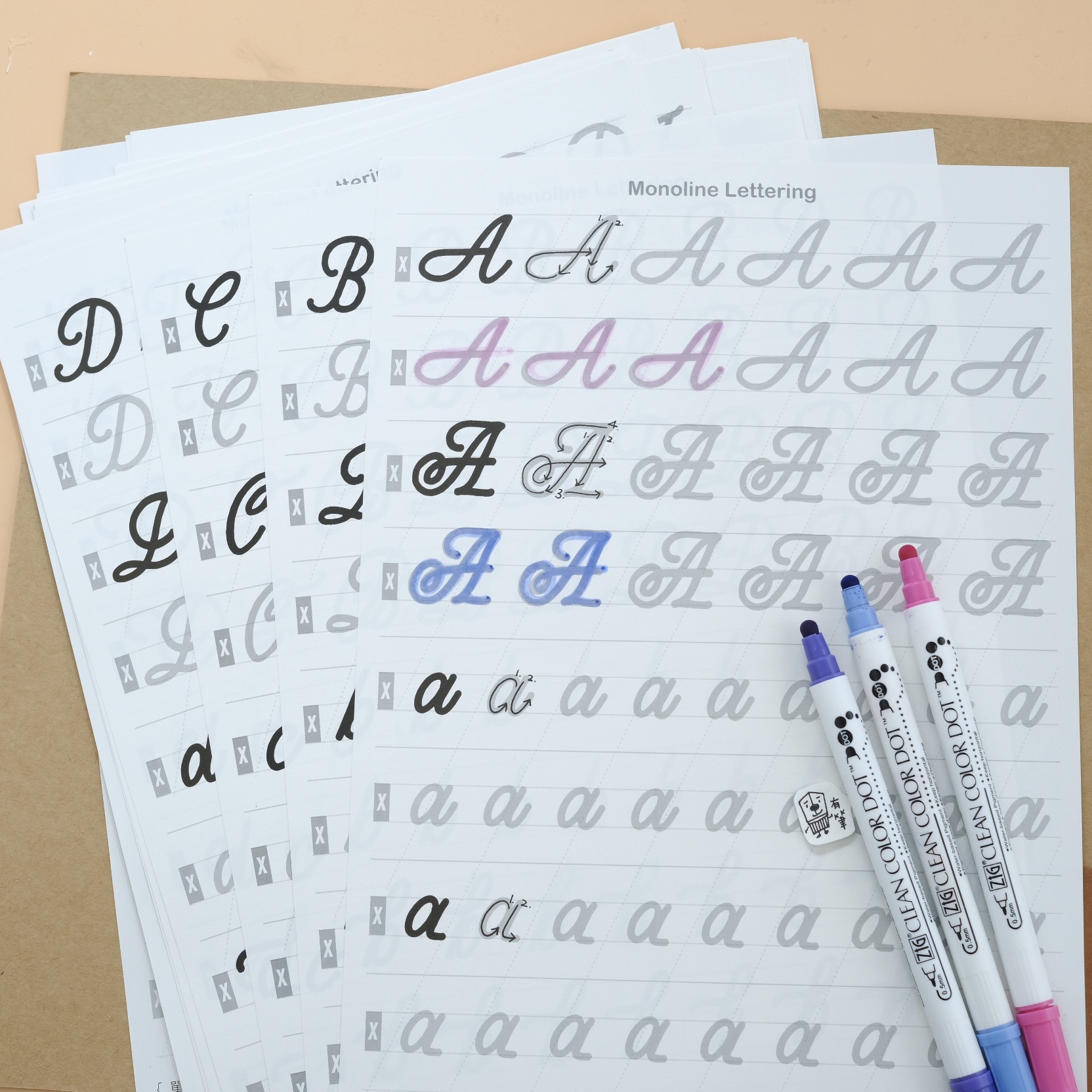 Monoline 單線體字帖｜筆尖溫度 臺灣