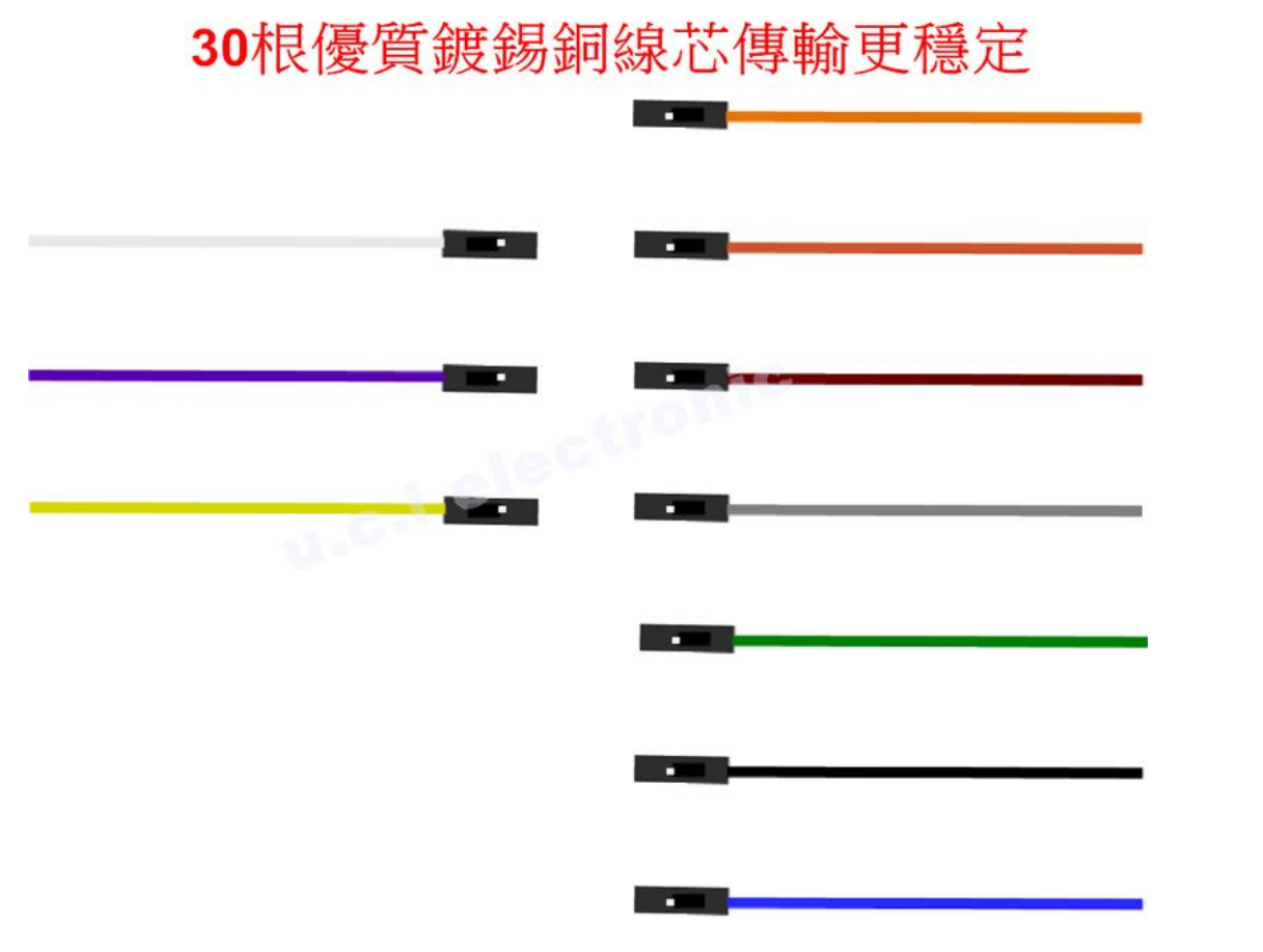 【UCI電子】(K-3)  30芯彩色矽膠杜邦線26AWG杜邦超軟線2.54鍍金 杜邦線 矽膠杜邦線 1條價