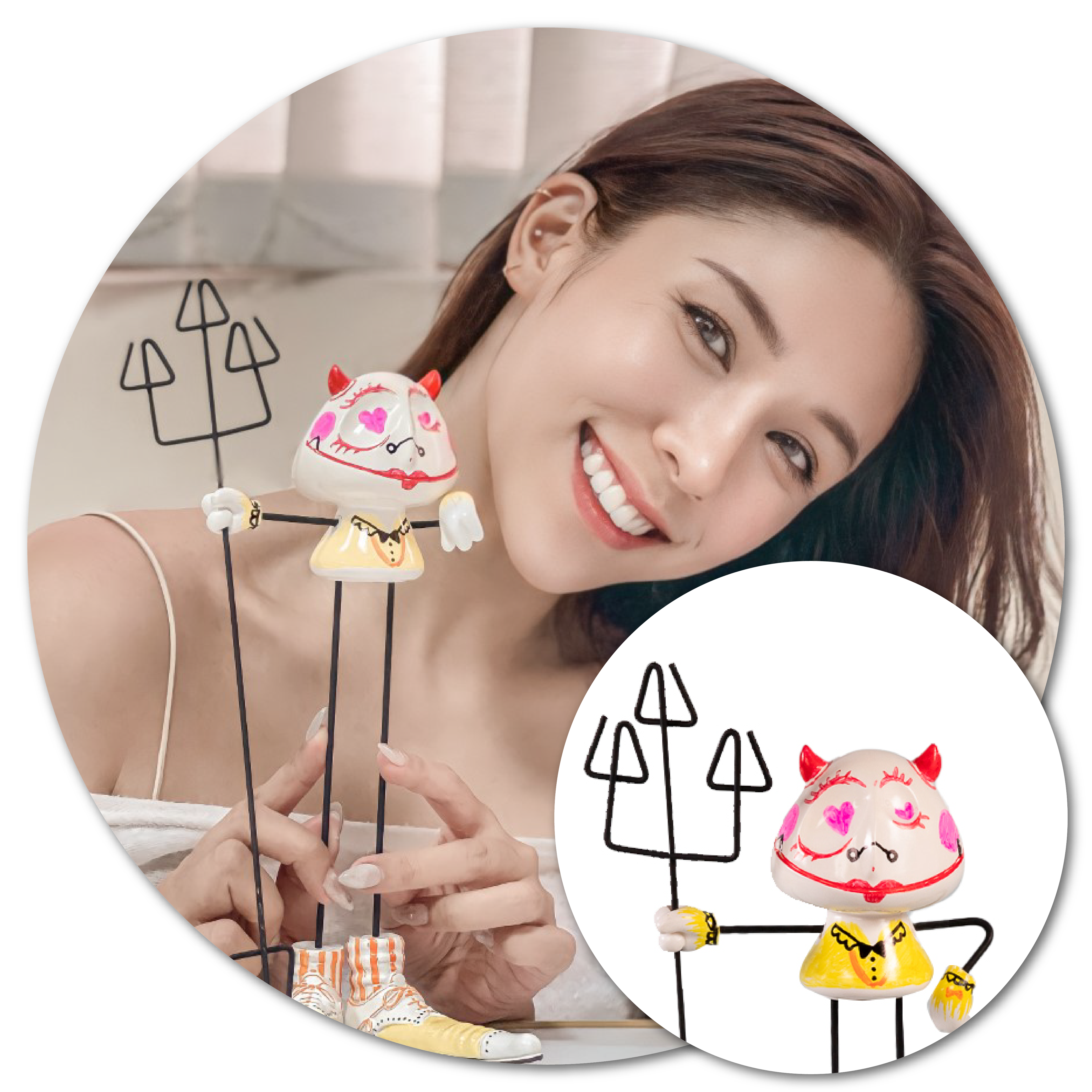 王以甯 Ines 創作公仔 以愛用心 小惡魔公仔 選你所愛 為愛應援 投票 義賣 捐款 satana