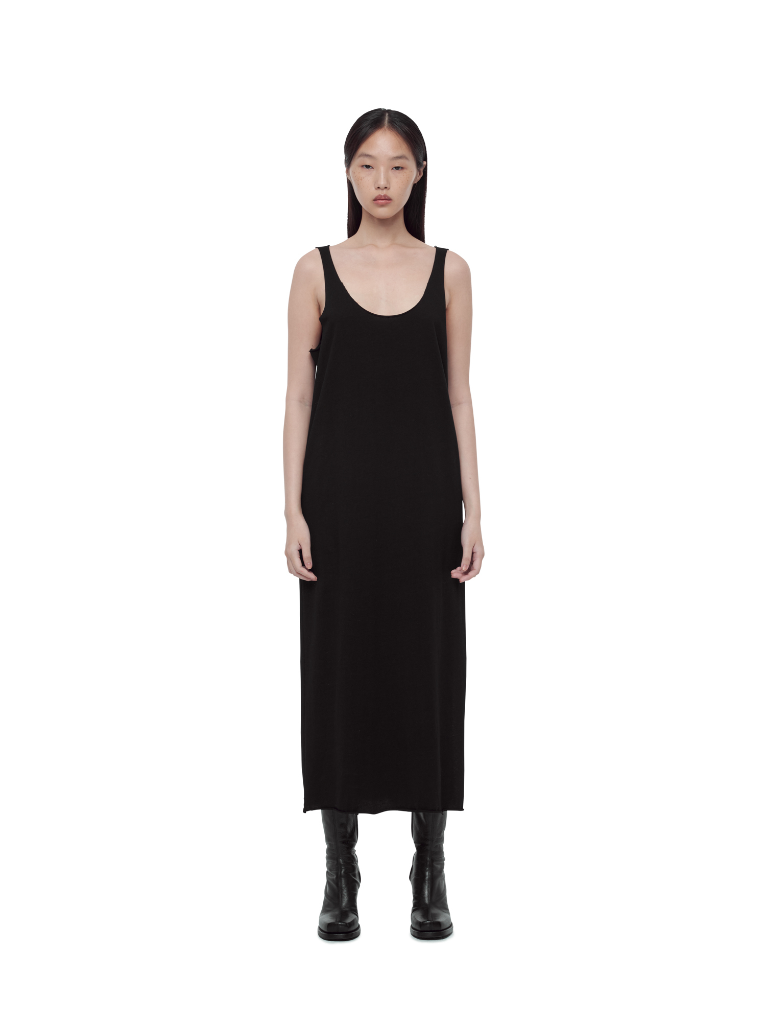 Black Cotton Tank Dress